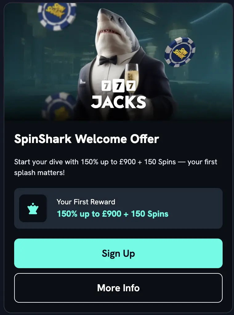 SpinShark Welcome Offer